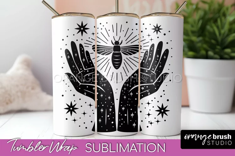 Celestial Tumbler Wrap - Boho Mystical Tumbler Sublimation