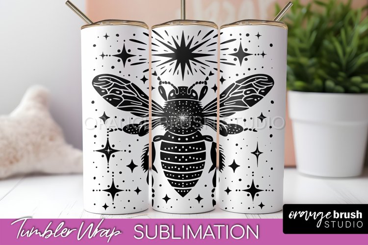 Celestial Tumbler Wrap - Boho Mystical Tumbler Sublimation example image 1