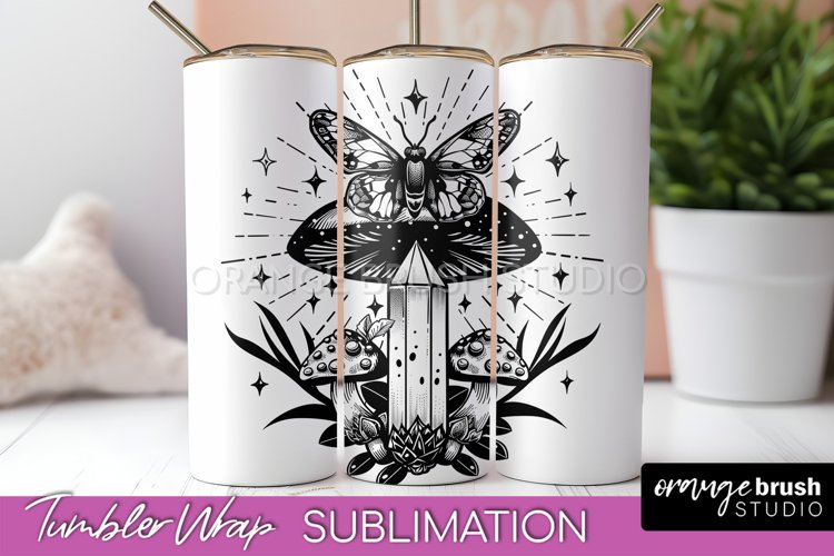 Celestial Tumbler Wrap - Boho Mystical Tumbler Sublimation example image 1
