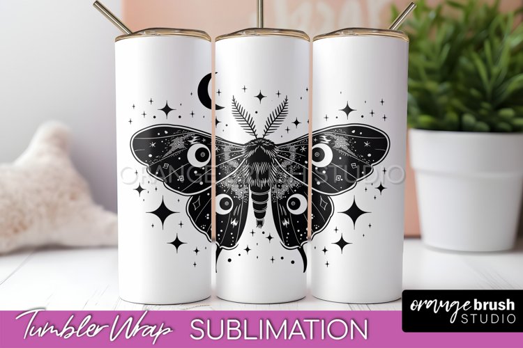 Celestial Tumbler Wrap - Boho Mystical Tumbler Sublimation example image 1