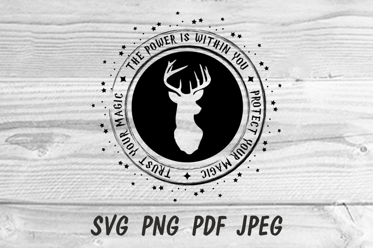 Magical Stag Wizard. Celestial Stag SVG