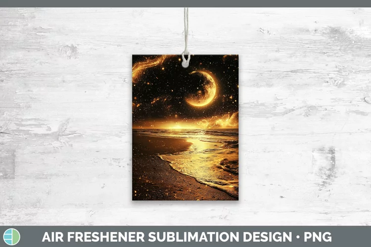 Mystic Glow 01 Beach Air Freshener Sublimation Car Freshener