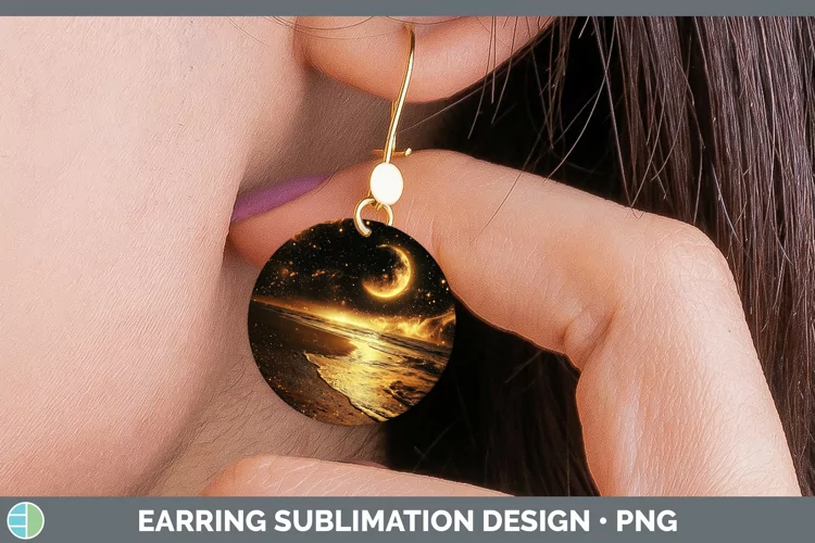 Mystic Glow 01 Beach Round Earrings Sublimation Earrings Des