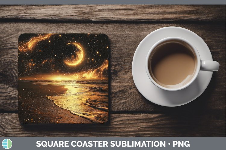 Mystic Glow 01 Beach Square Coaster Sublimation Coaster Desi
