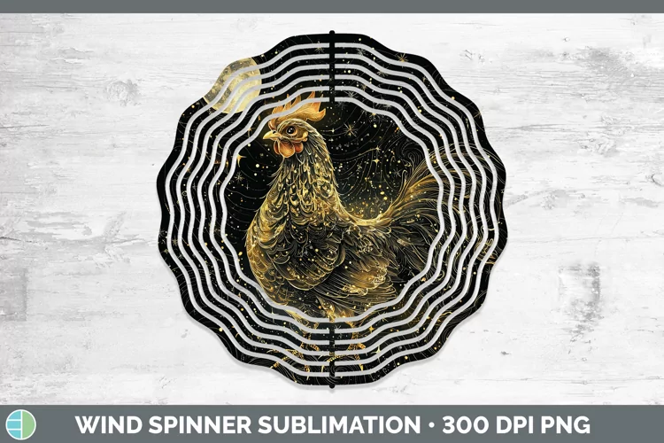 Mystic Glow 01 Chicken Wind Spinner Sublimation Spinner Desi