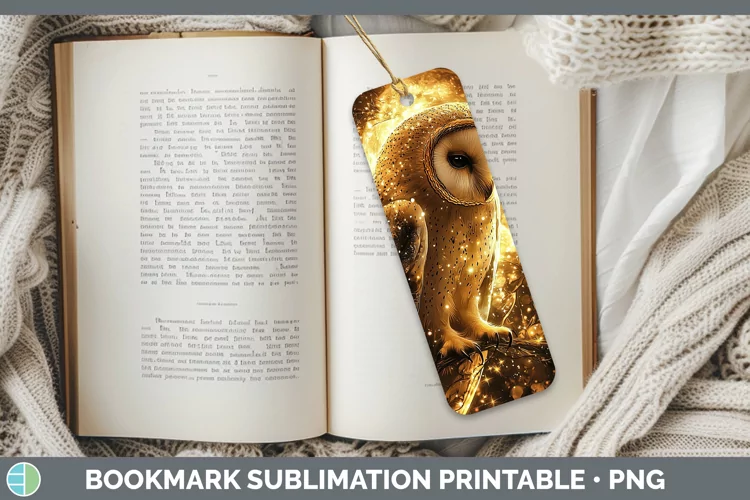 Mystic Glow 01 Owl Bookmark Sublimation Printable Designs