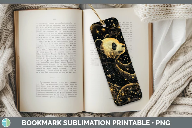 Mystic Glow 01 Panda Bookmark Sublimation Printable Designs