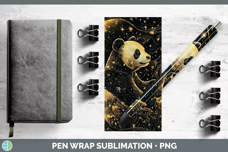 Mystic Glow 01 Panda Pen Wrap Sublimation Pen Designs