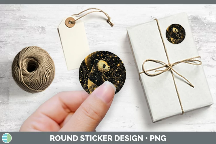Mystic Glow 01 Panda Stickers | Round Labels Designs