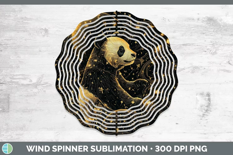 Mystic Glow 01 Panda Wind Spinner Sublimation Spinner Design