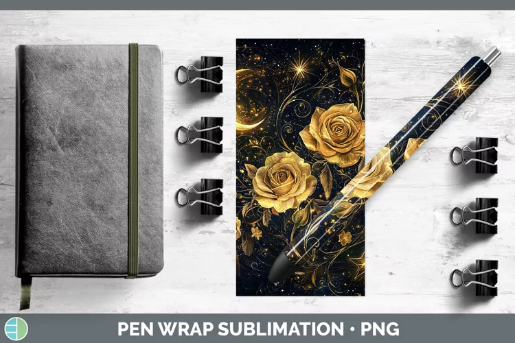 Mystic Glow 01 Rose Pen Wrap Sublimation Pen Designs