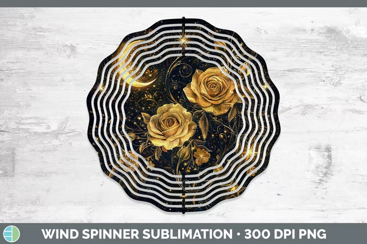 Mystic Glow 01 Rose Wind Spinner Sublimation Spinner Designs