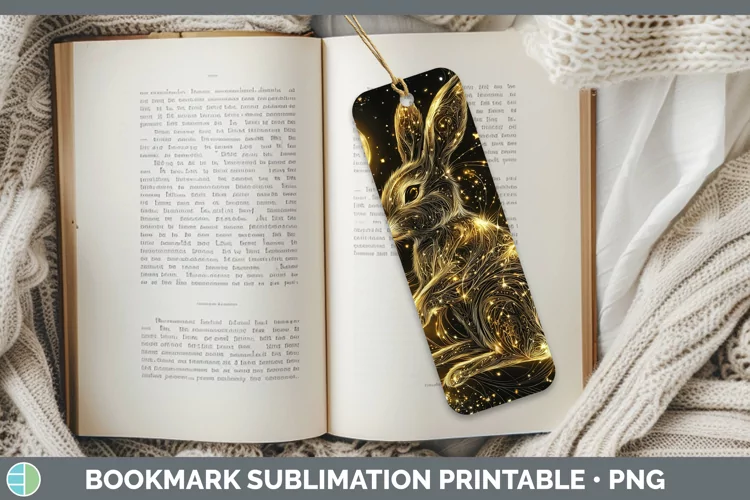 Mystic Glow 02 Bunny Bookmark Sublimation Printable Designs