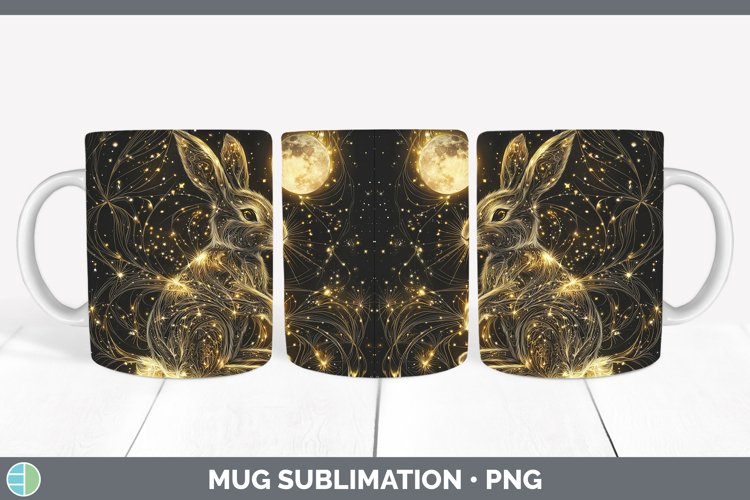 Mystic Glow 02 Bunny Mug Wrap Sublimation Coffee Cup Designs