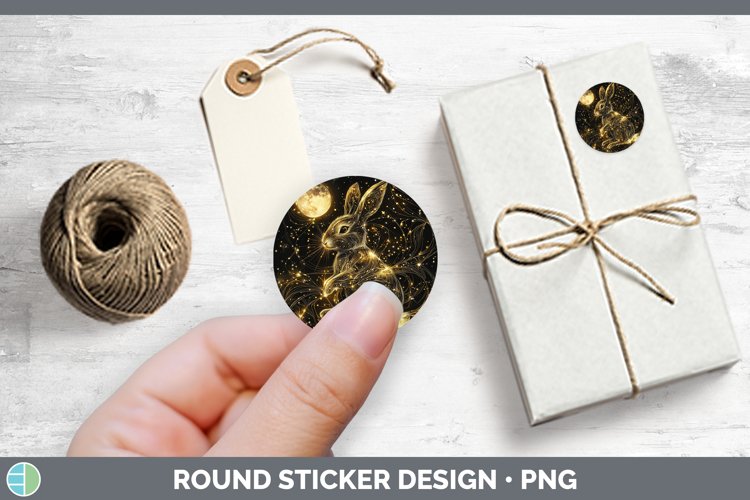 Mystic Glow 02 Bunny Stickers | Round Labels Designs
