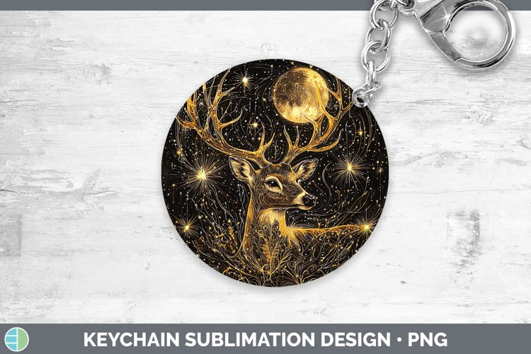 Mystic Glow 02 Deer Keychain Sublimation Keyring Designs
