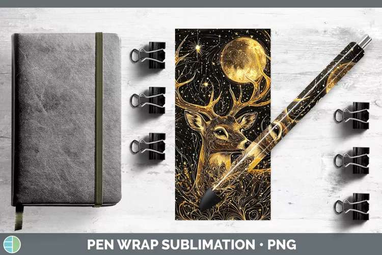 Mystic Glow 02 Deer Pen Wrap Sublimation Pen Designs