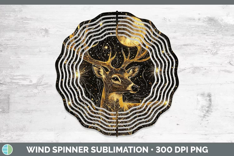 Mystic Glow 02 Deer Wind Spinner Sublimation Spinner Designs