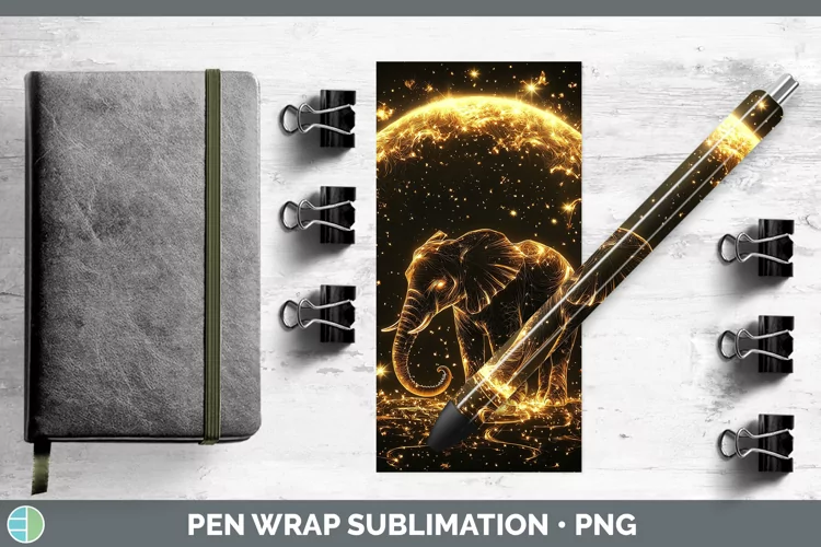 Mystic Glow 02 Elephant Pen Wrap Sublimation Pen Designs