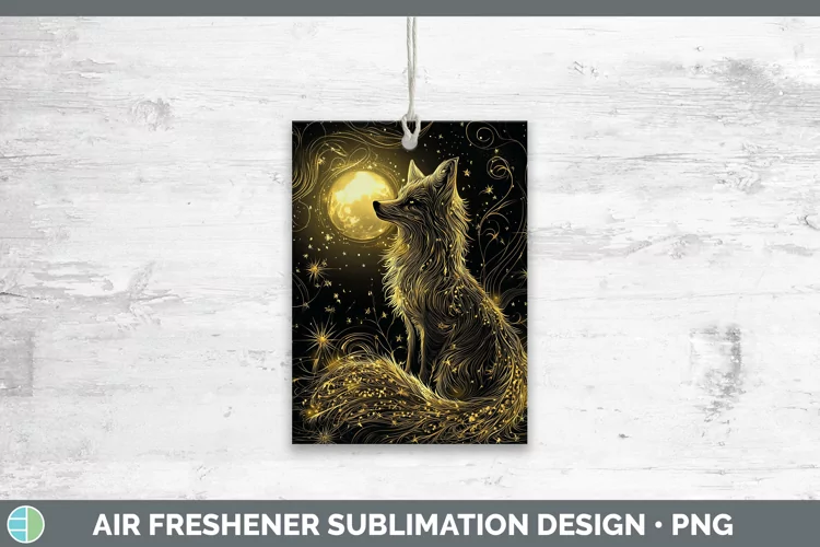 Mystic Glow 02 Fox Air Freshener Sublimation Car Freshener D