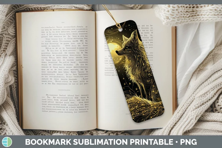 Mystic Glow 02 Fox Bookmark Sublimation Printable Designs