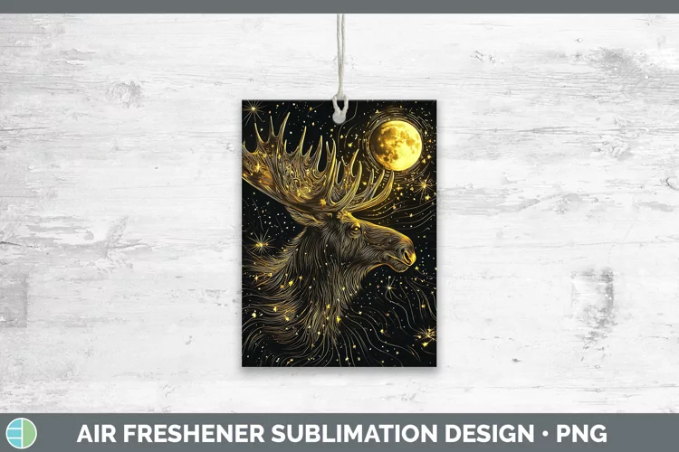 Mystic Glow 02 Moose Air Freshener Sublimation Car Freshener