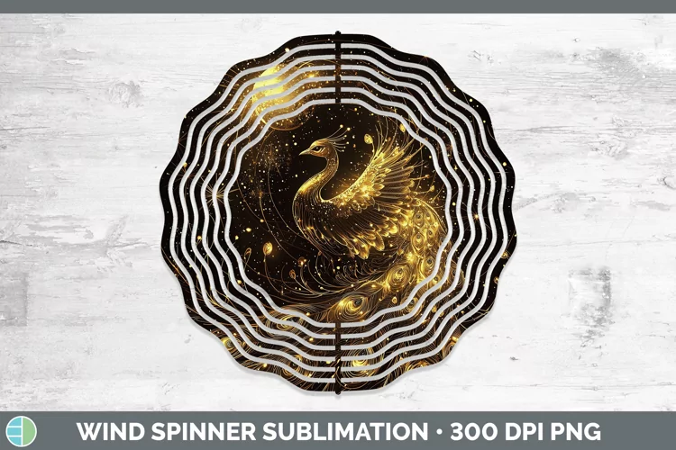 Mystic Glow 02 Peacock Wind Spinner Sublimation Spinner Desi