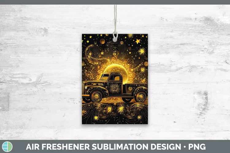 Mystic Glow 02 Vintage Truck Air Freshener Sublimation Car F