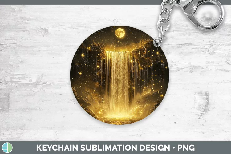 Mystic Glow 02 Waterfall Keychain Sublimation Keyring Design