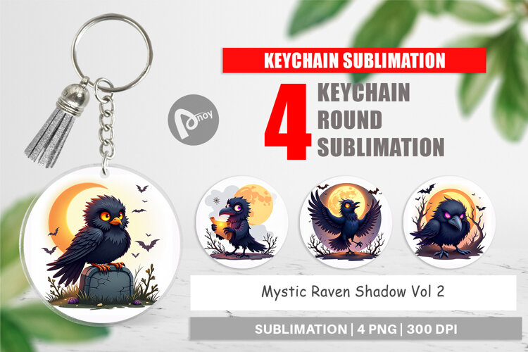 Keychain Halloween Raven Shadow example image 1