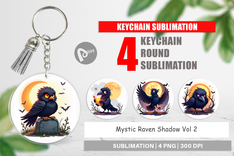 Keychain Halloween Raven Shadow