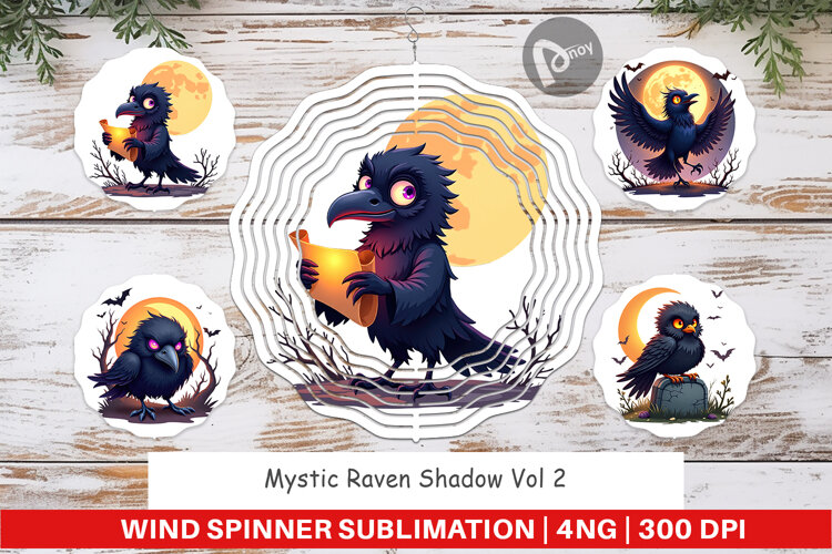 Wind Spinner Halloween Raven Shadow example image 1