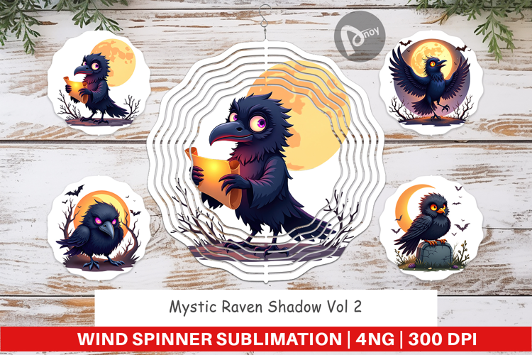 Wind Spinner Halloween Raven Shadow