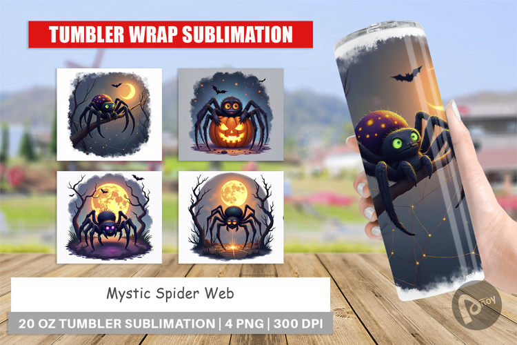 Tumbler Halloween Spider Web
