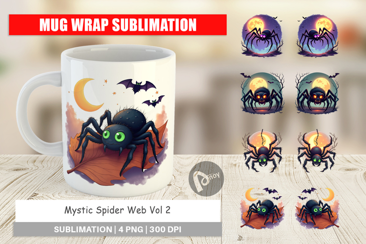 Mug Wrap Halloween Spider Web
