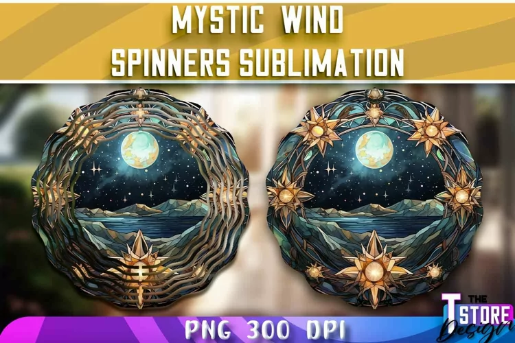 Mystic Wind Spinner Sublimation|Mystical PNG Design