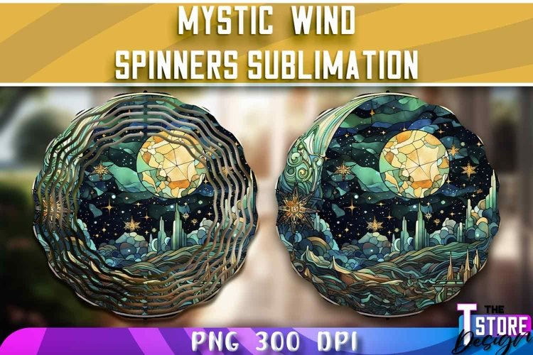 Mystic Wind Spinner Sublimation|Mystical PNG Design example image 1