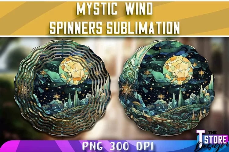 Mystic Wind Spinner Sublimation|Mystical PNG Design