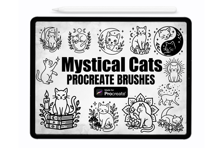 Mystical Cats Procreate Brushes | Procreate Stamps
