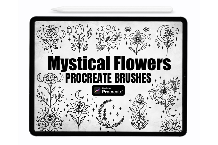 Mystical Flowers Procreate Brushes | Procreate Stamps