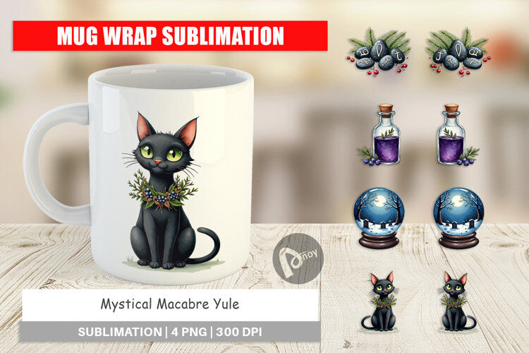 Mystical Macabre Yule Mug Wrap example image 1