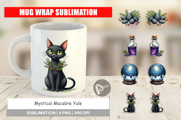 Mystical Macabre Yule Mug Wrap
