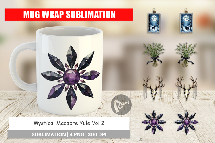 Mystical Macabre Yule Mug Wrap
