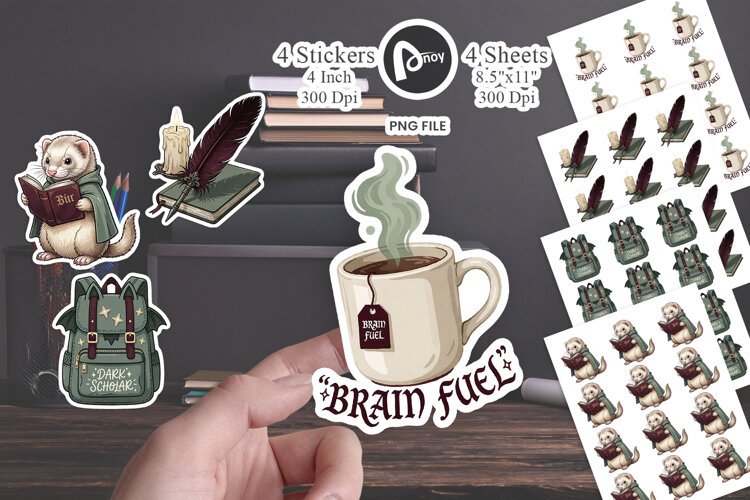 Mystical Midnight Study Sticker example image 1