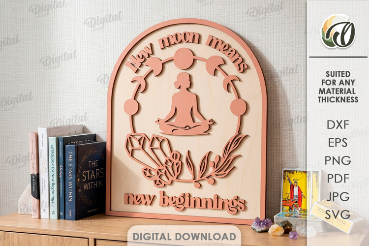 Celestial Wall Art Laser Cut. Mystical Home Decor SVG