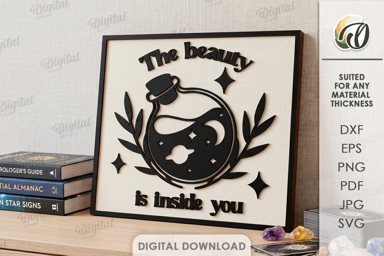 Celestial Wall Art Laser Cut. Mystical Home Decor SVG