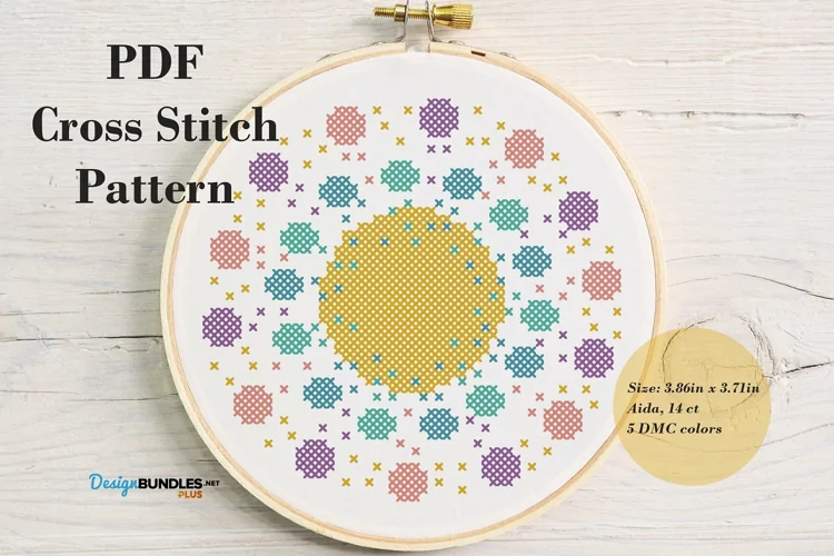 Mystical Sun Cross Stitch Pattern - Digital Download PDF