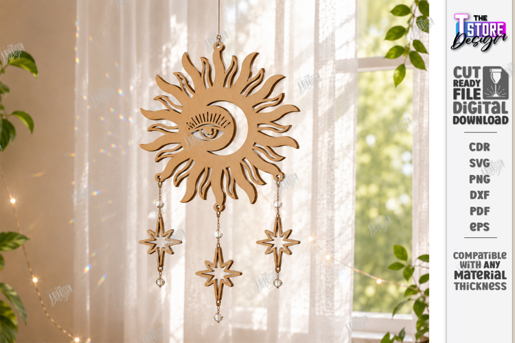 Mystical Suncatcher Laser Cut | Dreamcatcher | Hanging Decor