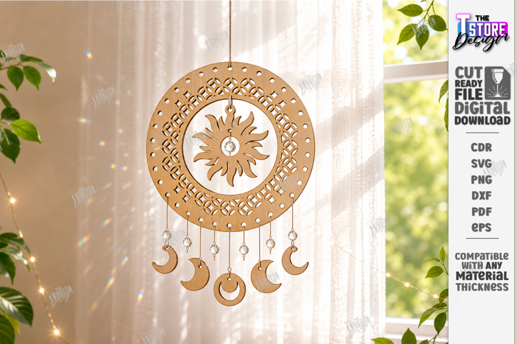 Mystical Suncatcher Laser Cut | Dreamcatcher | Hanging Decor