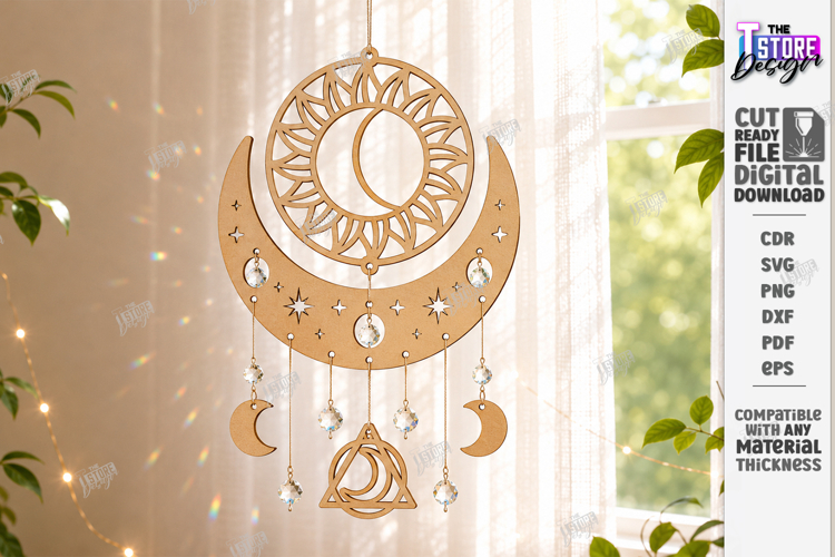 Mystical Suncatcher Laser Cut | Dreamcatcher | Hanging Decor